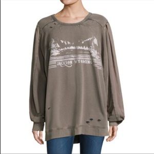 Free People Jackson Wyoming Distressed Sweater S